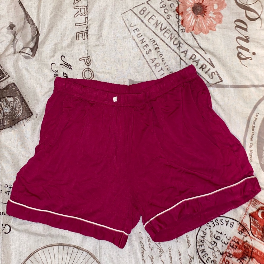 Maroon sleep shorts size medium.